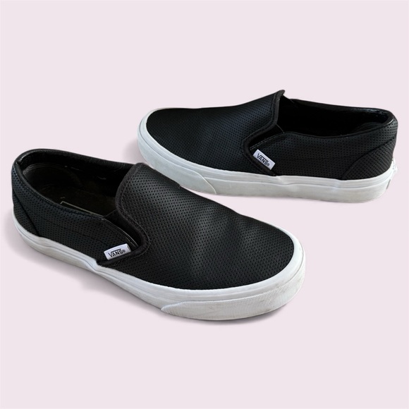 Vans Shoes - Vans Classic Slip-On Leather Perforated Sneakers
